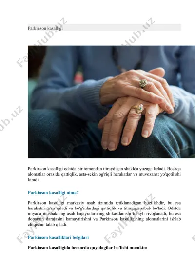 parkinson kasalligi — DOCX