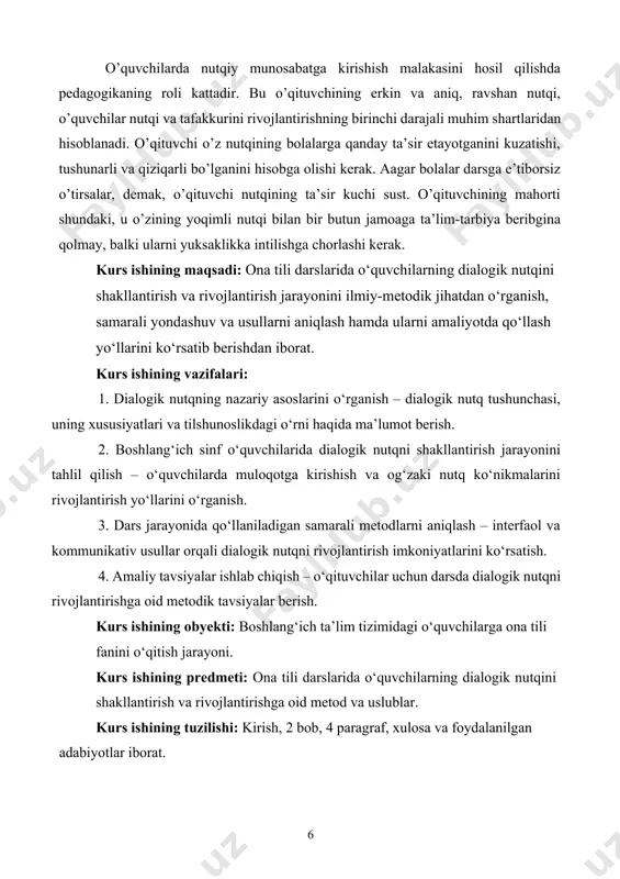 r bir bola nutqini tekshirish varaqasi to‘ldirilib, qaysi tovushlar to‘g‘ri yoki noto‘g‘ri talaffuz qilayotgani belgilab boriladi. nutq ostirishongli o‘qishni, so‘zlash va yozishga o‘rgatishni, til haqida o‘quvchilarning yoshi va tushunchasiga mos bo‘lgan bilim berishni, ularning lug‘at boyligini oshirishni, boshqalarning nutqiga e’tibor va qiziqishni o‘stirish, kitob o‘qishga muhabbat uyg‘otishni ko‘zda tutadi. ba’zi bolalar tovushlarni noto‘g‘ri talaffuz qilibgina qolmay, ularni bir-biridan farqlay ham olmaydilar. nutqdagi bunday kamchiliklar darslarni o‘zlashtirishda bolalar uchun sezilarli qiyinchiliklarni tug‘diradi. bunday hollarda logoped mashg‘ulotlar yordamiga muxtoj bo‘ladilar. [2: to'xliyev b, niyozmetova r, boltayeva i. "darsliklar ustida ishlash" toshkent "fan" nashriyoti 2007 yil] ijodiy qayta hikoyalashda hikoya kontekstni yoki shaklini o'zgartirish orqali aytiladi o'qilayotgan hikoya yoki hikoyani yangi epizodlar bilan to'ldirish orqali. sahnalashtirish yoki sahnalashtirishda o‘quvchilar o‘qilgan hikoyani sahnalashtirilgan hikoyaga aylantiradilar. qilmoq bu, ular hikoyaning ssenariysi, kostyumi, imo-ishoralari haqida o'ylashadi ishtirokchilar, monologni dialogik nutqqa aylantiradi (bu eng ko'p til o‘rgatish nuqtai nazaridan muhim ish). o‘qilishi kerak bo‘lgan hikoyaga rasm chizishda …
