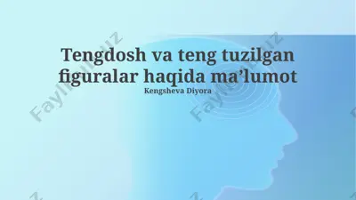 miqdorlar orasidagi bogʻlanish turlari va ularga oid masalalar — PPTX