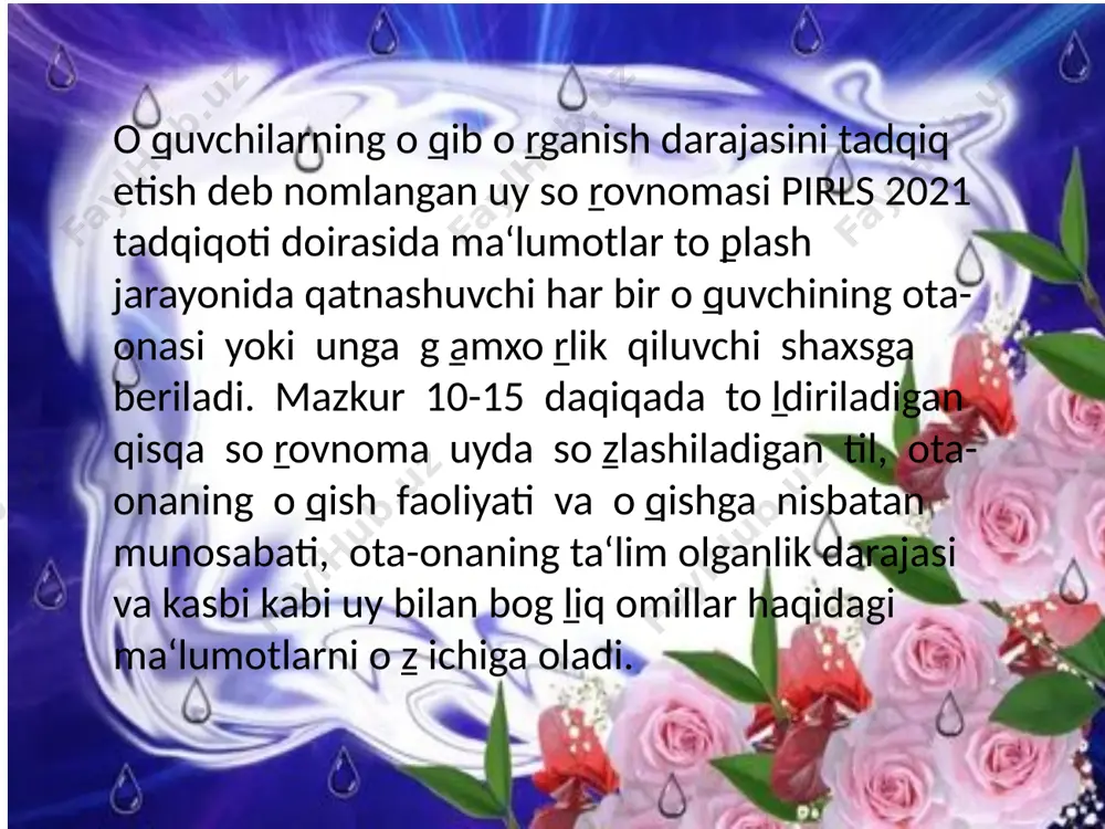 pirls tadqiqotlarida so'rovnomalarning qamrov doirasi - Page 4