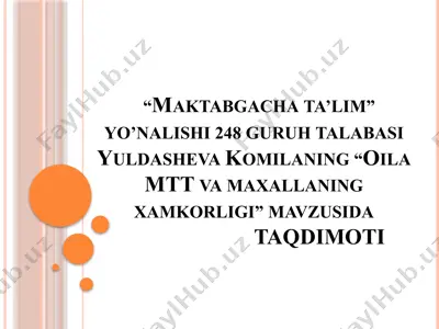 tadqiqot "oila va maktab hamkorligi" — PPTX