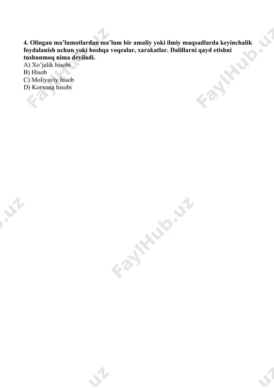 etishni tushunmoq nima deyiladi. a) xo’jalik hisobi b) hisob c) moliyaviy hisob d) korxona hisobi