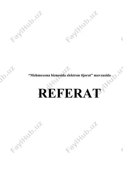 mehmonxona biznesida elektron tijorat — DOCX