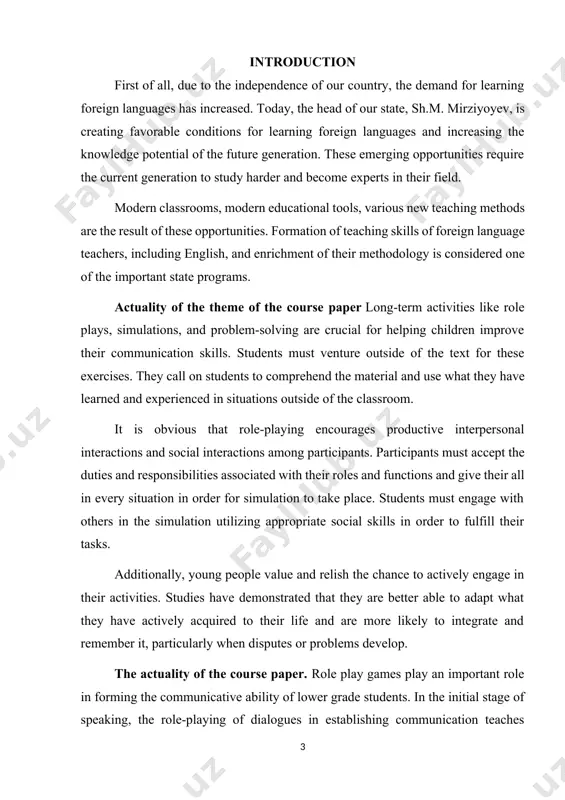 ames in the communicative ability of lower grade students 5. covering the topic of the coursework as an additional resource for english language teachers the content and structure of the work. in accordance with the goals and objectives of the work, the structure is composed of an introduction, two chapters, a conclusion, and a bibliography. chapter i. background and basic of formation of dialogue in communication and role-play activities 1.1. theoretical principles of formation of dialogue in communication over the last two decades, dialogic theory has fundamentally altered how many scholars and professionals think about the practice of public relations. the dialogic approach essentially represents a shift away from the individualist, mass communication, orientation of public relations, which involved one-way and two-way messaging to stakeholders and publics, such as is found in the four models of the “symmetrical” approach to public relations (grunig & hunt, 1984), to an interpersonal, relational, …