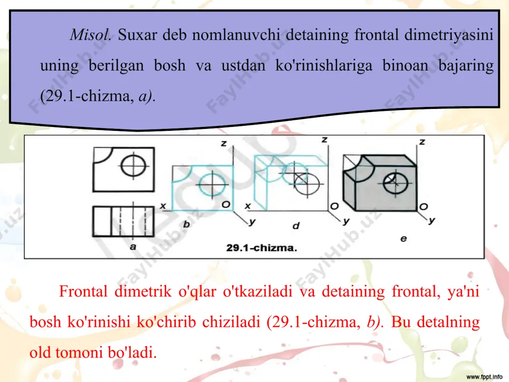 29-30-mavzu detalning frontal dimetrik proyeksiyasi 8-sinf - Page 3