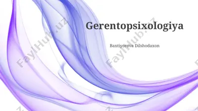 gerentopsixologiya — PPTX