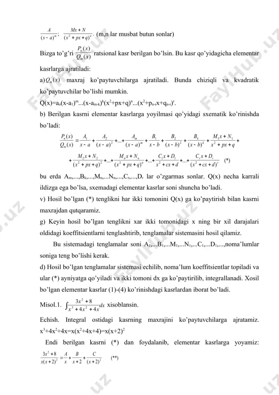 x x r n , n z d cx b ax = + + n d cx b ax + + ò + + + dx c bx ax n mx 2 ò - 2 2 x a dx ò + m x dx 2 c a x x a dx + = - ò arcsin 2 2 t x m x + - = + 2 2 2 2 2 t xt x m x + - = + dt t m t d t m t x 2 2 2 2 , 2 + = - = t m t t t m t t x m x 2 2 2 2 2 + = + - - = + - = + c t t dt t m t dt t m t m x dx + = = + + = + ò ò ò ln …
