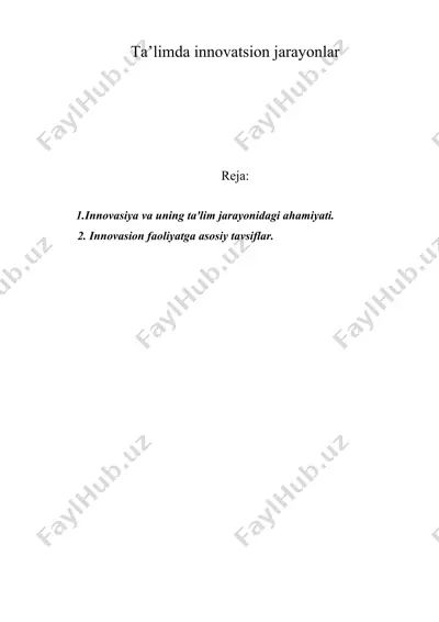 ta’limda innovatsion jarayonlar — DOC