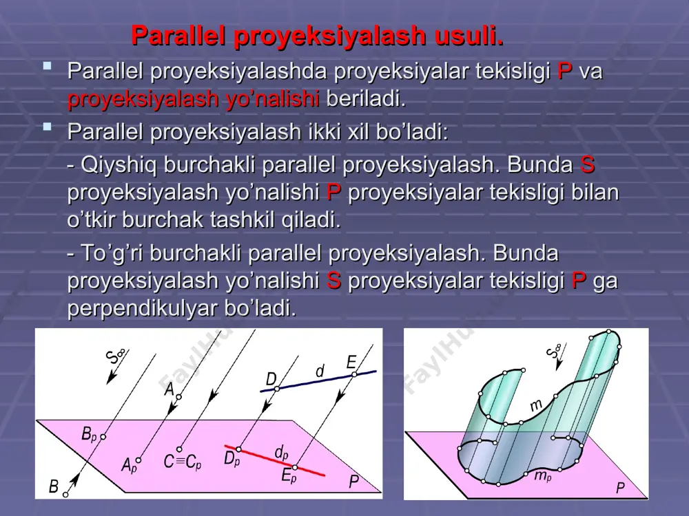 proyeksiyalash usullari (markaziy va parallel proyeksiyalash) - Page 4