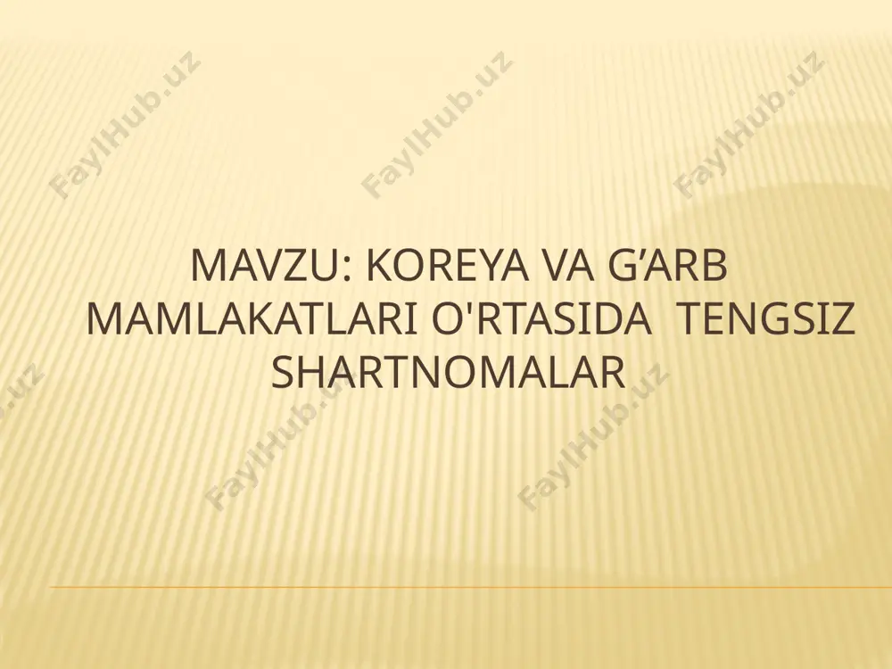 roziligiga sabab bo’ldi. 1874 yilda li jexvan (kochjon) balog’atga etgan deb e’lon qilindi va tevongun hokimyatdan chetlashtirildi. amalda esa hokimyat kochjonning xotini qirolicha min va uning qarindoshlari qo’liga o’tdi. tevongun tarafdorlari bilan qirolicha tarafdorlari o’rtasida kurash kuchaydi. 1876 yilda yaponiya qurol kuchi bilan koreyaga teng huquqli bo’lmagan savdo shartnomasini qabul qildirdi. unga ko’ra koreya yaponiyaga darhol pusan portini ochib berishi, 20 oydan keyin yana 2 portni ochib berishi kerak edi. yapon savdogarlari bu portlarda to’la faoliyat erkinligiga va eksterritorial huquqga ega bo’ldilar. yapon savdogarlari boj to’lovlaridan ozod qilindilar va yapon puli koreyada erkin muomalada bo’ladigan bo’ldi. 1882 yilda aqsh ham koreyaga teng huquqli bo’lmagan shartnomani qabul qildirdi, undan keyin tez orada angliya, rossiya va fransiya ham koreya bilan shunday shartnomalarni tuzdilar. natijada koreya tez sur’atlar bilan yarim mustamlakaga aylana bordi. chet el kapitalistlari, eng avvalo yaponiya koreyani o’z mustamlakasiga aylantirishga harakat qildi. chet el sarmoyalarining kirib kelishi natijasida koreyada feodalizm …