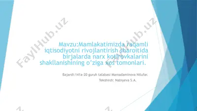 kotirovka haqida ma'lumot — PPTX