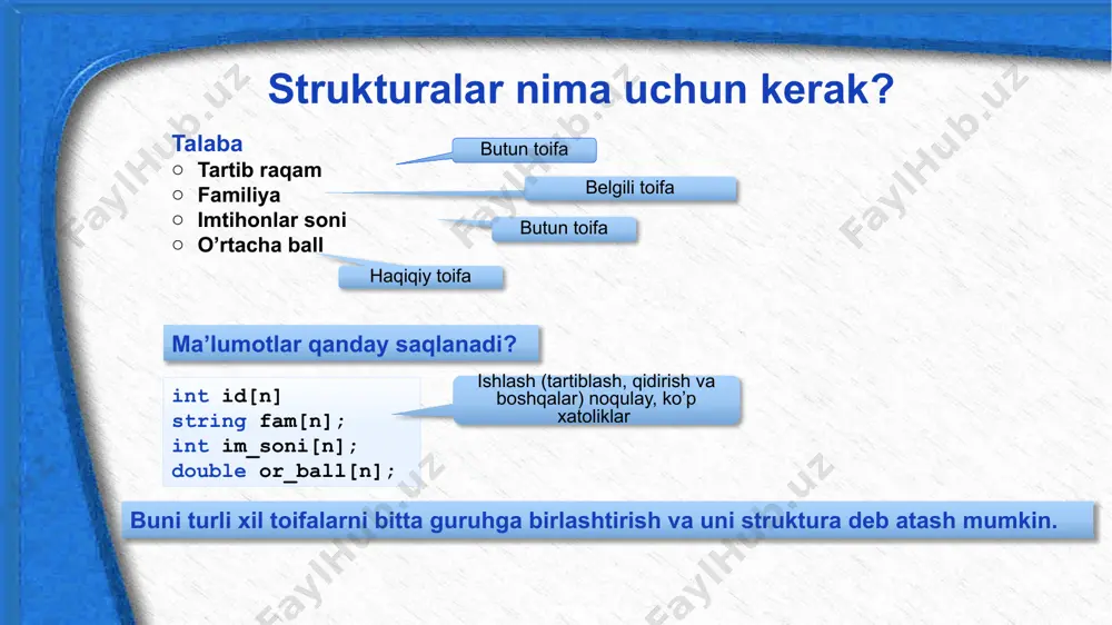 c++ dasturlashtilidagi murakkab toifalar (strukturalar) - Page 5