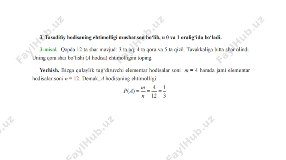 ehtimollik ta’riflari va hisoblash formulalari - Page 5