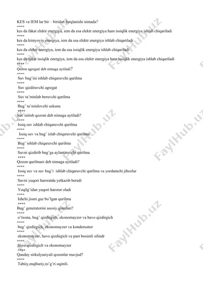 elektr energiya va issiqlik energiya modullari — DOCX