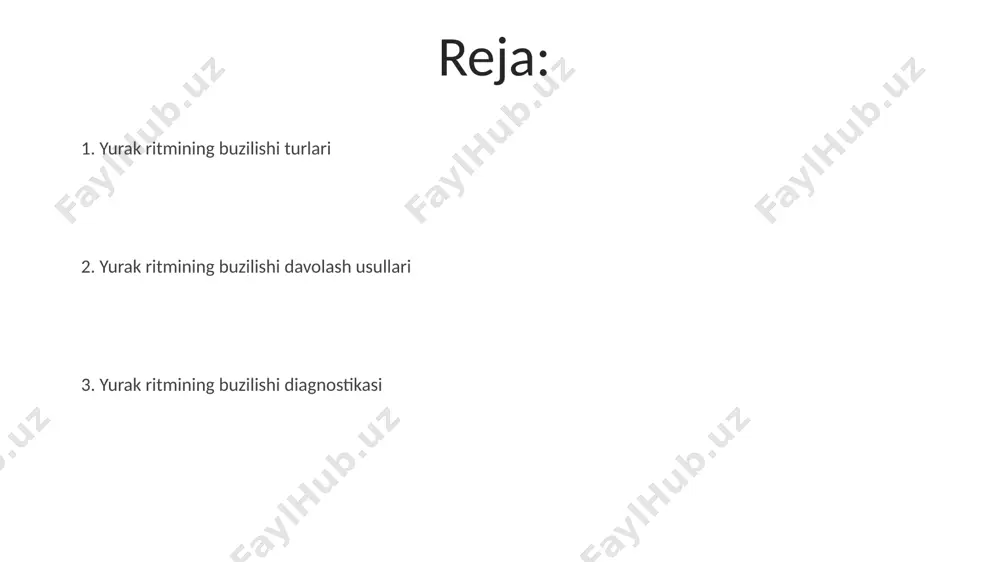 ilishini aniqlashda muhim diagnostik vosita hisoblanadi. ekq yordamida yurak elektr faoliyatining turli parametrlari, jumladan, qrs kompleksi davomiyligi va p toʻlqinlarining mavjudligi tahlil qilinadi. yurak ritmining buzilishi turli xil klinik koʻrinishlarga ega boʻlib, taxikardiya (tez yurak urishi) yoki bradikardiya (sekin yurak urishi) shaklida namoyon boʻlishi mumkin. ularning ogʻirligi bemorning yoshi, umumiy sogʻligʻi va buzilishning turi kabi omillarga bogʻliq. yurak ritmining buzilishi yurak urishining tezligi yoki ritmining normaldan ogʻishidir, odatda 60-100 urish/minut oraligʻida boʻlishi kerak. bu buzilishlar turli xil sabablarga, shu jumladan yurak kasalliklari va elektrolit muvozanatining buzilishiga bogʻliq boʻlishi mumkin. jarrohlik amaliyotlari ochiq yurak jarrohligi, shu jumladan koronar arteriya shuntingi (kas) kabi protseduralar, og'ir arrhythmiyalarni davolashda 5% dan kam hollarda qo'llaniladi, lekin yuqori xavf bilan bog'liq. kateter ablatsiyasi jarrohlik amaliyoti arrhythmia manbasini aniqlash va yo'q qilish uchun rentgenografiya va elektrofiziologik tekshiruvlardan foydalanadi, muvaffaqiyat darajasi 85% atrofida. yurak ritmini tiklash jarrohlik amaliyotlari, masalan, ablatsiya, taxminan 90% hollarda muvaffaqiyatli o'tkaziladi va bemorlarning yurak …