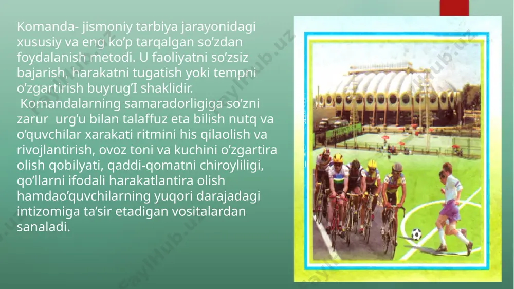 hamjami- yatlariga a'zo bo'lgan emas. sharq va g'arb mamlakatlari bilan sport aloqalar u yoki bu darajada olib borilgan bo'lsada, u ham faqat sho'rolar hukumati ruxsati va nazorati ostida o'tkazilgan. xalqaro sport va olimpiya harakatining keng rivojlanishi, qit'alarda turli xil sport musobaqalari, qit'a o'yinlarining o'tkazilishi, jahon chempionatlari va olimpiya o'yinlarining an'anaviy tashkil etilishi har bir mamlakatda sport turlarini rivojlantirishni qadimdan taqozo etib kelgan. o'zbekiston mustaqil davlat sifatida xalqaro sport hamjamiyatlariga a'zo bo'lib kirish maqsadida milliy olimpiya qo'mitasini tashkil etdi. bu 1992 yil 21 yanvardagi birinchi ta'sis majlisida amalga oshirildi. xoq xartiyasi asosida va jahon sport harakatining ilg'or tajribalariga tayanilgan holda moq nizomi ishlab chiqildi va qabul qilindi. o’zbekiston milliy olimpiya qo’mitasi notijorat tashkiloti bo’lib, o’z faoliyati o’zbekiston respublikasi qonunchiligi, xalqaro olimpiya qo’mitasining olimpiya xartiyasi hamda o’zbekiston milliy olimpiya qo’mitasining nizomi asosida amalga oshiradi. o’zbekiston milliy olimpiya qo’mitasi milliy olimpiya qo’mitalari assotsiatsiyasi – anokning teng huquqli a’zosidir. o’zbekiston milliy olimpiya qo’mitasi tarkibi …