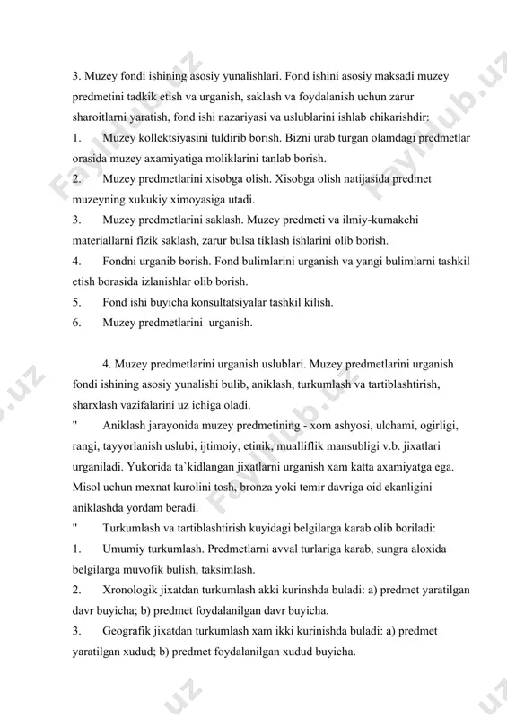 y predmetini urganish uslublari.