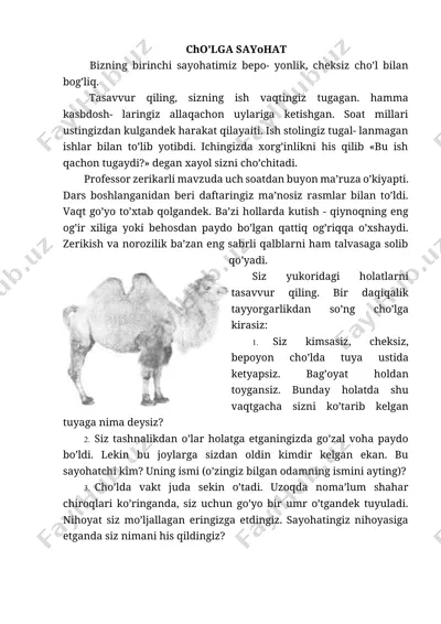 cho'lga sayohat — DOCX