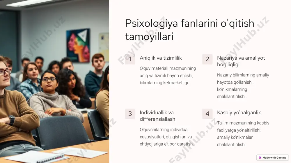 psixologiya fanlarini o'qitish tamoyillari - Page 4