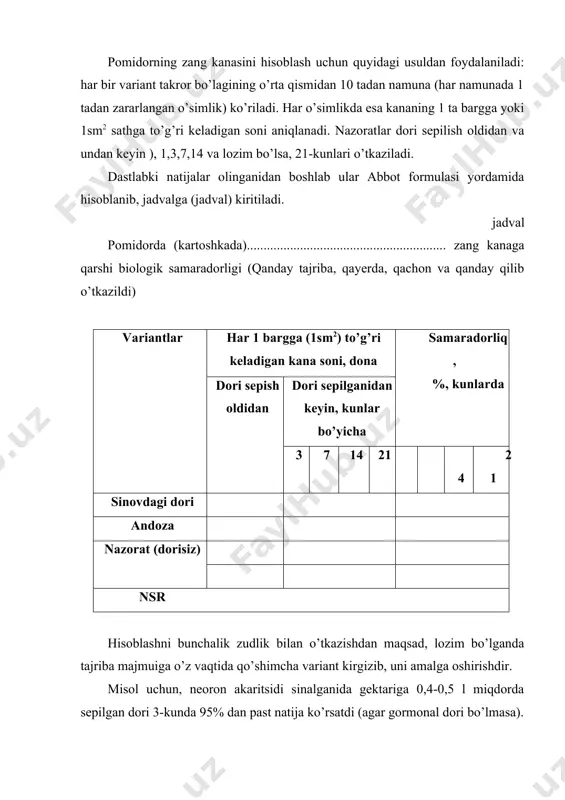 sabzavot zararkunandalarini hisobga olish uslublari - Page 4