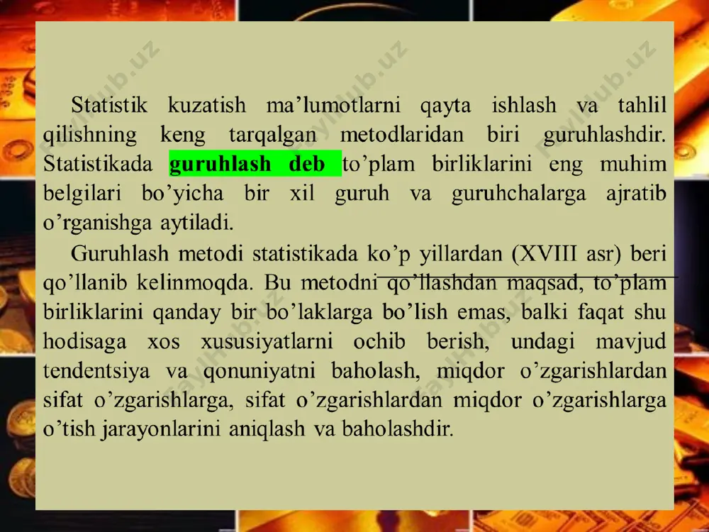statistik jamlash va guruhlash - Page 5