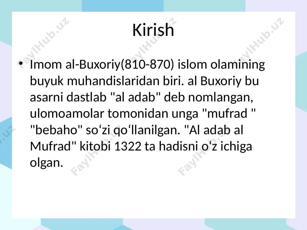 imom al-buxoriyning al adab al mufrad asari - Page 2