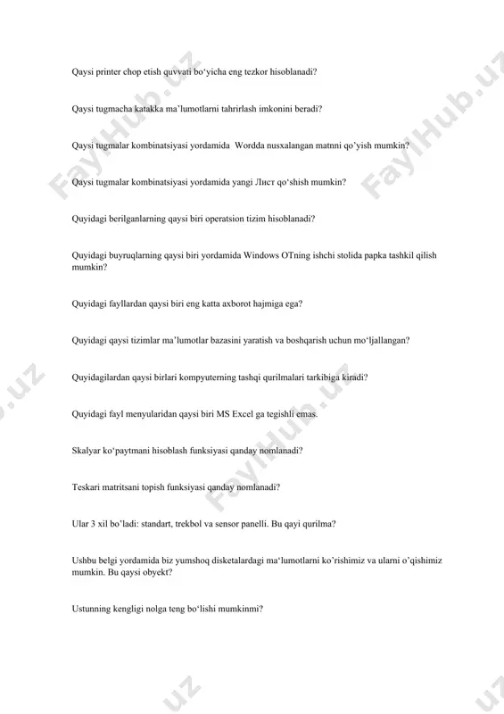 a b4:g4 maydondagi sonlarning о‘rtachasini b5:g5 maydondagi sonlarning о‘rtachasiga bо‘lish uchun quyidagilarning qaysi biri bajariladi? vaqt va kun haqida ma‘lumotlar, klaviatura til standarti, tovush balandligi, printer, ekran va boshqa qurilmalar hamda har xil dastur belgilari joylashadi. bu qaysi obyekt? x о‘zgaruvchining qiymati b4 katakda, e4 katakdagi 7x2+ln(x-1) formula qaysi qatorda tо‘g‘ri yozilgan? yangi satr qanday qо‘yiladi? лист1 dagi b4:с7 maydondagi sonlarning yig‘indisini лист2 dagi с7 katakda hosil qilish uchun quyidagi amallarni qaysi biri bajariladi? лист1 dagi b6:c9 maydon sonlaring eng kichik qiymatini лист2 da hosil qilish uchun quyidagi amallarni qaysi biri bajariladi? лист2 dagi b3:d6 maydon sonlarining kо‘paytmasini лист1 dagi с5 katakda hosil qilish uchun quyidagi amallarni qaysi biri bajariladi? лист2 dagi с2:d7 maydon sonlarining eng katta qiymatini лист1 dagi d8 katakda hosil qilish uchun quyidagi amallarni qaysi biri bajariladi? хаb(hub) nimа? ikkilik tizimiga asos solgan olim kim yuqori satxli tillar qachon paydo bo'lgan ehm ni yaratishga asos solgan olim …