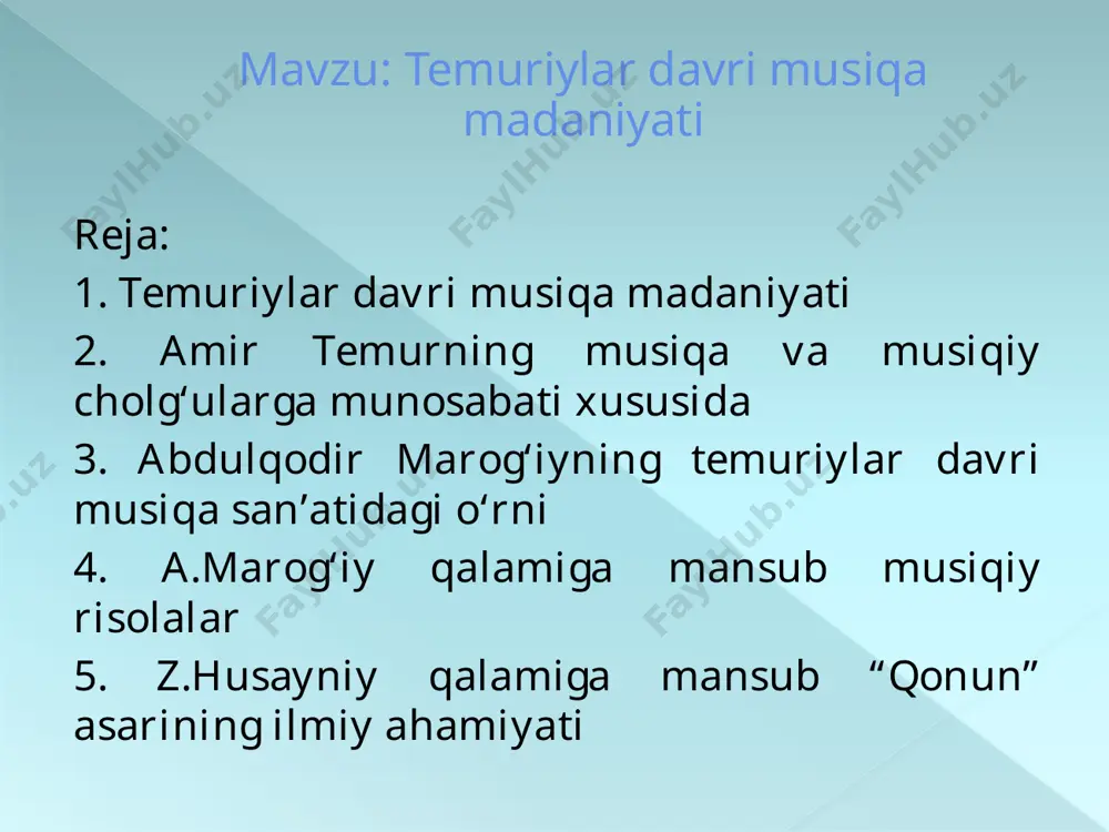 temuriylar davri musiqa madaniyati - Page 5