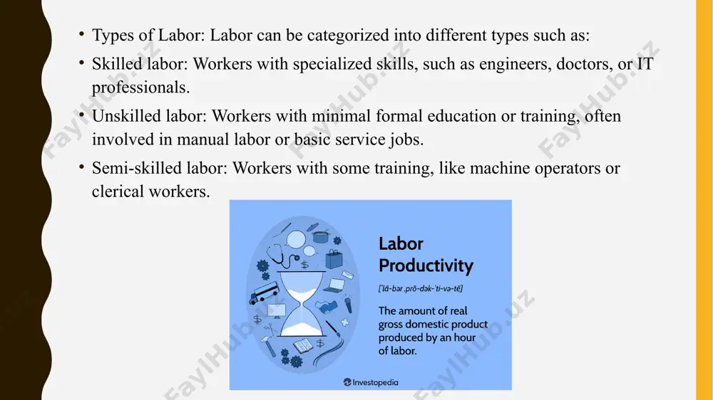 higher labor productivity are more competitive in the global market because they can produce goods at lower costs and offer better wages, leading to higher standards of living. inflation and prices: increased productivity can help keep inflation in check because more goods and services are being produced without a corresponding increase in costs. this can lead to lower prices for consumers. examples of labor productivity in different sectors: agriculture: in the early stages of industrialization, labor productivity in agriculture was low. however, with the advent of modern machinery and farming techniques, agricultural workers can now produce much more food with fewer resources. manufacturing: manufacturing industries have greatly benefited from automation, where robots and other automated systems can produce more goods at a faster rate with fewer human workers. services: in service industries, labor productivity can increase through the use of software, digital tools, and better management practices. for example, a …