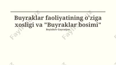 buyraklar bosimi — PPTX