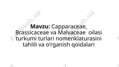 kovulnamolar qabilasi haqida ma'lumotlar — PPTX