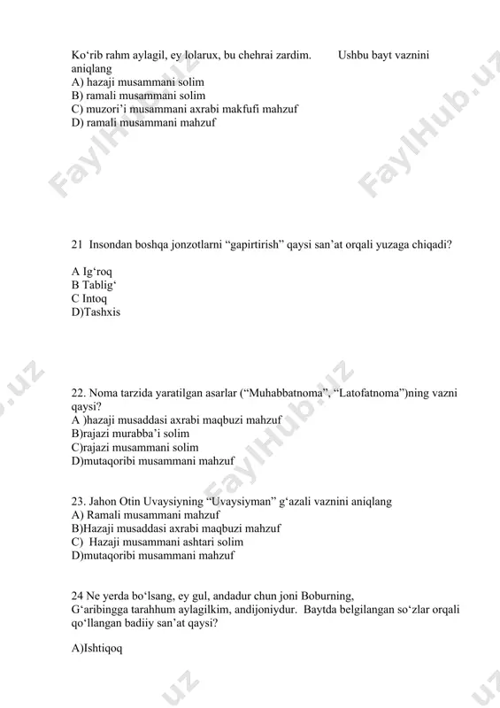 ramali vazn uchun misollar - Page 5