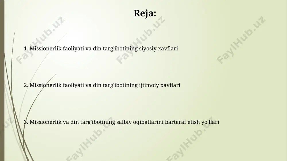 urgʻu berib, dunyoviy bilimlarni cheklab, bilimning monopolisatsiyasiga va qarashlarning bir tomonlama shakllanishiga olib keldi, ayniqsa samarqand va buxoro kabi shaharlarda. madaniy assimilyatsiya va mahalliy urf-odatlarning yo'qolishi 20-asr boshlarida hindistondagi baʼzi qabilalar 50% ga yaqin anʼanaviy urf-odatlarini, missionerlarning faoliyati tufayli yoʻqotishgan. markaziy osiyoda, xususan, qirgʻizistonda 100 dan ortiq qadimgi urf-odatlar, missionerlarning taʼsiri natijasida, hozirgi kunda deyarli unutilgan holatga kelib qolgan. gender tengsizligi va ayollar huquqlariga ta'siri hindistondagi baʼzi missioner guruhlarining faoliyati ayollarni taʼlim olishdan chetlatishi va ularni anʼanaviy jamiyat roli doirasida saqlab qolishi, natijada 70% dan ortiq ayollarning savodxonlik darajasining past boʻlishiga olib kelishi kuzatilgan. 2010-yildan beri dunyoning turli burchaklarida, jumladan, afrika va janubiy amerikadagi missionerlik faoliyati natijasida ayollarga nisbatan zoʻravonlikning 15% ga oshganligi haqida xalqaro tashkilotlar hisobotlari mavjud. jamiyatdagi ijtimoiy bo'linishlarni kuchayishi прозелитизм натижасида тошкент каби йирик шаҳарлардаги диний баҳслар 30% га ошди, бу эса жамиятдаги ижтимоий ажралишларни чуқурлаштирмоқда. 2022 йилги тадқиқотлар кўрсатишича, андижон вилоятида миссионерликнинг кучайиши оилалар ичидаги келишмовчиликлар …
