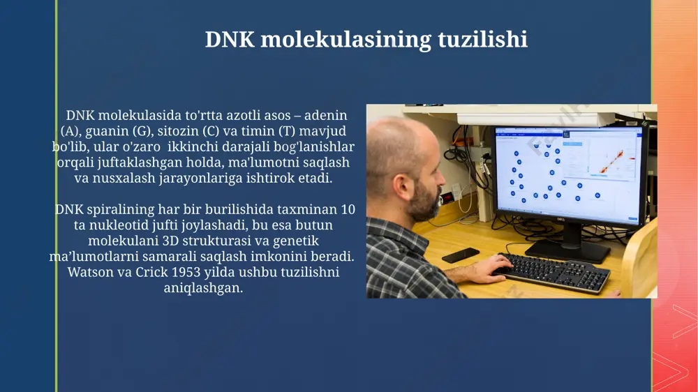 dnk molekulasining genetik axborotni va irsiy belgilarni saqlashdagi òrni - Page 5