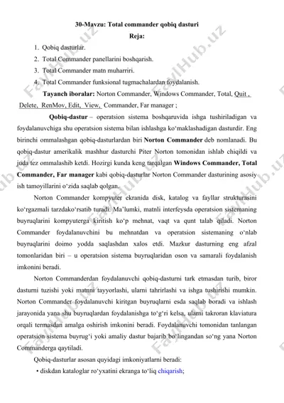 total commander qobiq dasturi — DOC