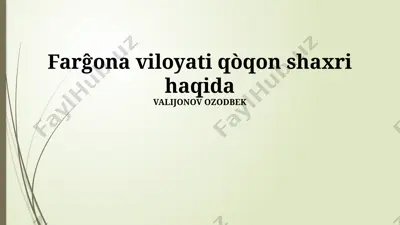 qoqon haqida — PPTX