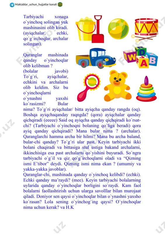 "o'yinchoqlarga g’amxo’r munosabat" o'quv dasturi - Page 4