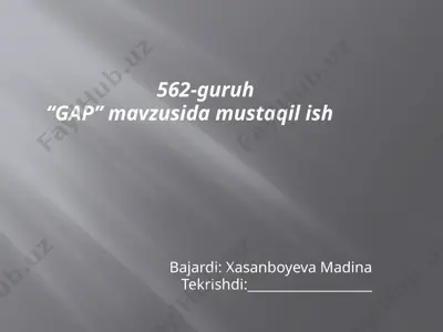 "gap" mavzusida mustaqilish — PPTX