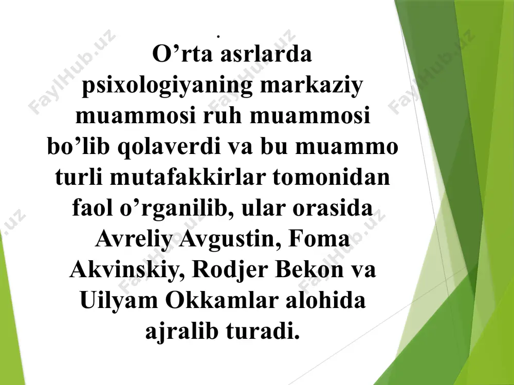 asi orasidagi bog‘liqlikni o‘rganib, reflektor yoy haqidagi ta’limotga asos soldi. chexiyalik atoqli olim, fiziolog i. proxozka (1749–1820) dekart ta’limotiga asoslangan holda fanga «refleks» (aks ettirish) degan tushunchani kiritdi. i. proxozka reflektor yoy tuzilishini ta’riflab bergan. u oliy nerv faoliyati va ruhiy faoliyat reflektor tarzda boshqarilishini yanada chuqur o‘rgandi. avstriyalik vrach va anatom frans gall (1758–1828) odam miyasi tuzilishini o‘rganib, bosh miyaning frenologik xaritasini yaratdi. u birinchilardan bo‘lib bosh miya katta yarim sharining kulrang va oq moddasini bir-biriga bog‘liq bo‘lgan alohida tuzilmalar degan g‘oyaga asoslandi. f. gall bosh miya po‘stlog‘ida 40 ga yaqin ruhiy funksiya markazini joylashtirdi va ularning faoliyatini bosh miya pushtalari (bo‘rtiklari) bilan bog‘ladi. olim harakat, ko‘ruv, eshituv va sezgi markazlari bilan birgalikda miyada xotira, tafakkur, sevgi, kamtarlik, donolik, ayyorlik markazlarini ham joylashtirdi. uning fikricha, yuqori qobiliyatli odamlarning miyasidagi bo‘rtiklar kuchli rivojlangan va, aksincha, kimning tafakkuri past bo‘lsa, uning miyasi silliq bo‘ladi. xix asrning o‘rtalarida psixologiya rivojlanishiga bu sohadagi …