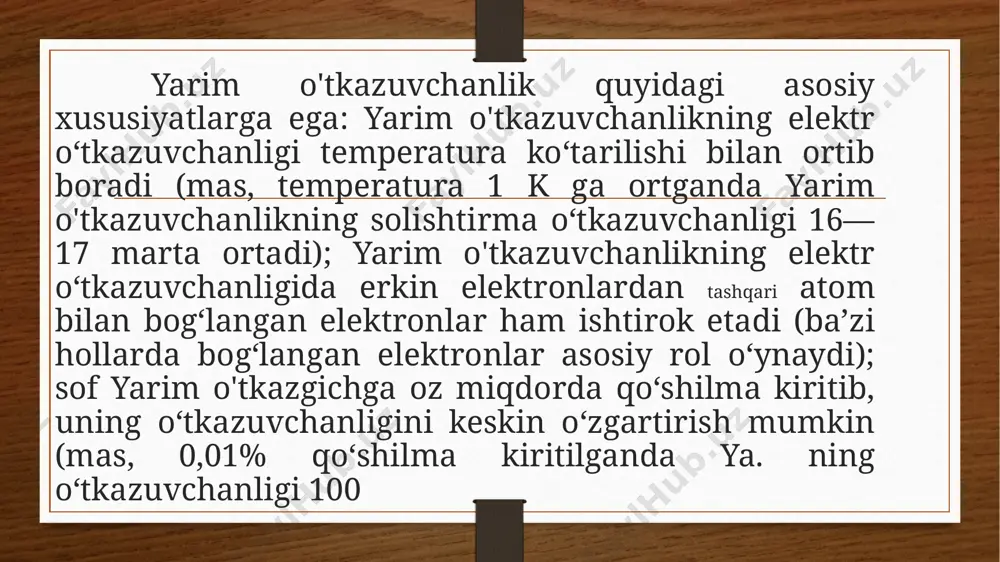 yarim o’tkazgichlarning elektr o’tkazuvchanligi va fermi sathi - Page 3
