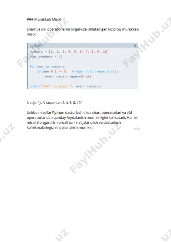 shart va sikl operatorlari - Page 3
