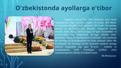 ayollarga e'tibor — PPTX