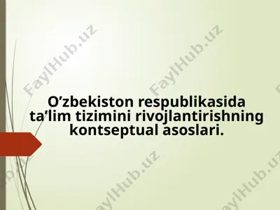 ta'lim tizimini rivojlantirishning konseptual asoslari — PPTX