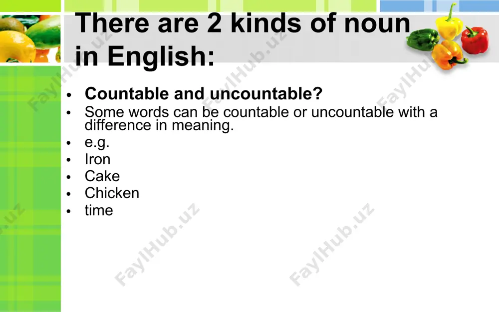 countable / uncountable nouns - Page 5
