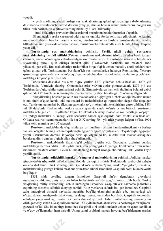 limalik qilib, qizlargaxat-savod o’rgatdi, tabi nazm qizlarga sheriyat ilmidan dars berdi. dilshod o’z maktabida yosh qizlarni tarbiyalar, ulargaxat-savod o’rgatar va ularni chuqur bilim egasi qilib chiqarishga intlar edi. shu bilan birga, yosh istedodli qizlarga o’zbek, tojik mumtoz adabiyot namoyondalarining asarlarini ham o’rgatar va ularni nafosat ruhida tarbiyalab, o’z zamonasining ilg’or kishilari qilib etshtrishga harakat qilgan. munis xorazmiyning “savodi ta’lim” asari – husnixatga doir dastlabki qo’llanma sifatida. munis o’z davrining etuk murabiy shoiri sifatda bolalarning savodxonligini va husnixatni yaxshilash yo’lida ko’p izlanadi va yoshlarga husnixatdan talim berib, “bilgancha surib qalamni har yon, talim ishin aylar erdi oson” deydi. “bilimning eshigi alifbe” deganlaridek, muis ham talimdagi muvaffaqiyatlarning garovi savod ekanligini tushungan va shuning uchun “umumiy arqom” yozuv ilmini yaratshga bel bog’lagan. munisning “savodi talim” asari ana shu tarzda 1804 yil 6 dekabrda vujudga keladi. mazkur risola nazariy malumotlar va mashqlarni o’z ichigaolgan. risola ikki qismdan tarkib topgandir. u “savodi talim”ning nazariy qismida …