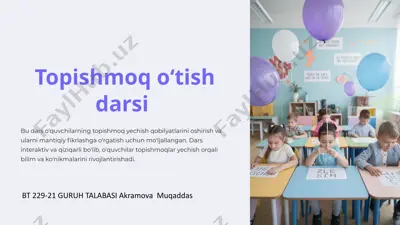 topishmoq oʻtishdarsi — PPTX