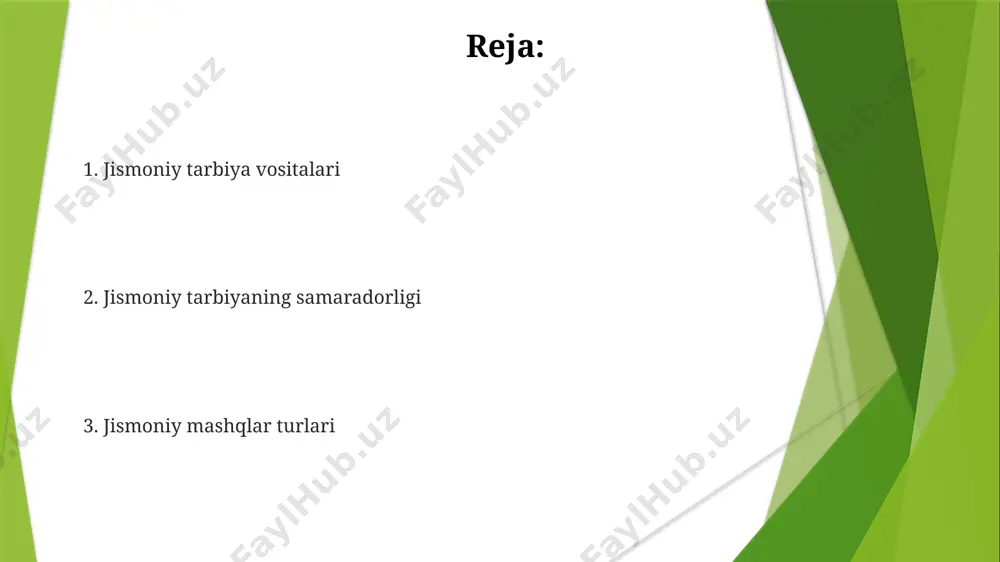 sog'lig'ini baholashda antropometrik ko'rsatkichlar (bo'yi, vazni, ko'krak qafasi hajmi) va funktsional testlar natijalari muhim ahamiyat kasb etadi. test sinovlari, masalan, yugurish, sakrash va kuch mashqlari natijalari, shuningdek, texnika va harakatlarni bajarish sifati hisobga olingan holda baholanadi. jismoniy tayyorgarlik darajasini baholashda 5 ball shkalasi yoki foizlar orqali ifodalash mumkin, bu erda har bir ko'rsatkichga mos ravishda ball beriladi va yakuniy natija o'rtacha hisoblanadi. raqs va musiqa raqs harakatlarining xilma-xilligi, taxminan 15-20 xil mushak guruhlarini bir vaqtning o'zida faollashtirib, mushak kuchini va moslashuvchanligini yaxshilaydi. musiqa ritmi va tempi, 6/8 yoki 4/4 kabi, raqs harakatlarining intensivligini va energiya sarfini belgilaydi, bu esa kaloriya yo'qotishga ta'sir qiladi. raqs va musiqa, jismoniy tarbiyaning bir qismi sifatida, yurak urish tezligini daqiqasiga 120-150 tagacha oshirishi va aerobik chidamlilikni rivojlantirishga yordam berishi mumkin. sayr va sayohat sayohat va sayrlar yurak-qon tomir tizimining sog'lomligini yaxshilaydi, maksimal kislorod iste'molini 10-15% ga oshiradi va chidamlilikni rivojlantiradi. tog'larda sayr qilish, 2000 metrdan …