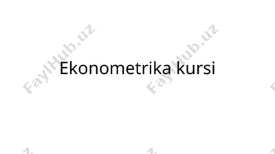 ekonometrika kursi — PPTX