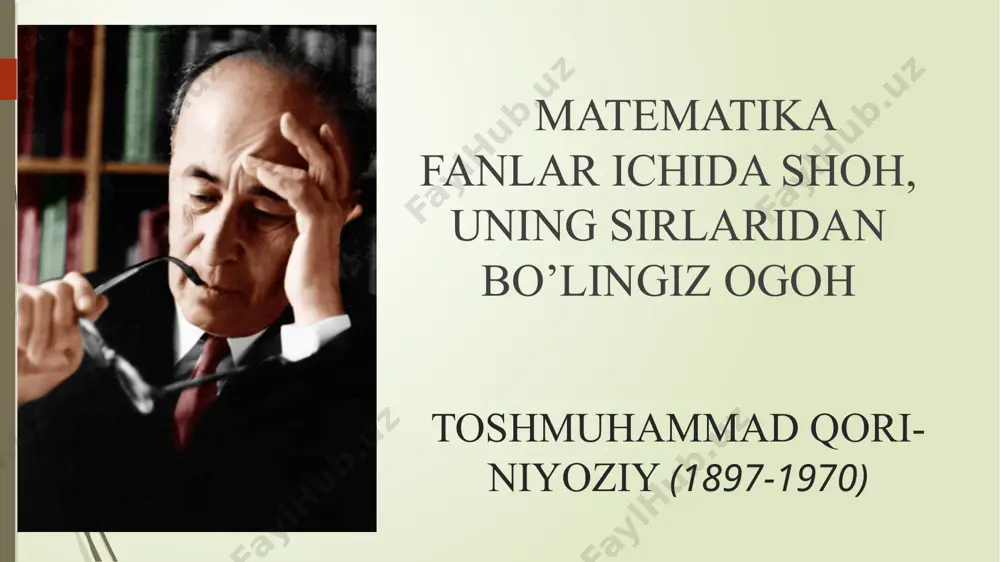i o’qitish kerak? hayotga va ta’limning keyingi bosqichiga tayyorgarlik: matematik bilimlar asosida puxta hisoblash, o’lchash, chizish ko’nikmalarini shakllantirish mantiqiy fikrlashni o’rgatish: analiz, sintez, taqqoslash, umumlashtirish asosida xulosa chiqarish idrok, xotira, tasavvur, tafakkur, yozma va o’zaki nutqni rivojlantirish mehnat, estetik, iqtisodiy tarbiyani amalga oshirish boshlang’ich matematika kursining mazmuni matematika arifmetika geometriya algebra miqdorlar matematika o’qitishning metodlari matematikani kichik yoshdagi o’quvchilarga qanday o’qitish kerak, ularning o’quv-bilish faoliyatini qanday tashkil etish kerak? o’qituvchi va o’quvchilarning bilim, ko’nikma va malakalarni egallash, dunyoqarashni shakllantirish va qobiliyatlarini rivojlantirish maqsadida amalga oshiriladigan birgalikdagi faoliyati usuliga metod deyiladi metod ta’lim berish metodi yunoncha “metodos”- biror narsaga yo’l ma’nosini anglatadi ta’lim berish maqsadiga erishish bo’yicha ta’lim beruvchi va ta’lim oluvchilar o’zaro faoliyatini tartibli tashkil etish yo’li (maqsadga qanday erishish mumkin?) o’ylab ko’ring: bugungi ma’ruza mobaynida qanday siz bilan birgalikdagi faoliyat usullaridan foydalandim quyidagi mulohazalarning rost yoki yolg’onligini baholang va 3-ustunga belgi qo’ying avval mulohaza keyin boshlangich sinflarda matematika fanini …