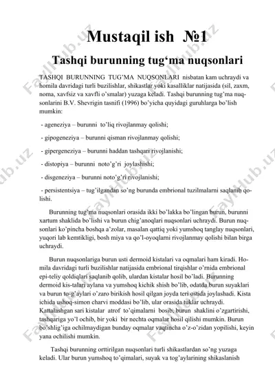 tashqi burunning tug‘ma nuqsonlari — DOCX